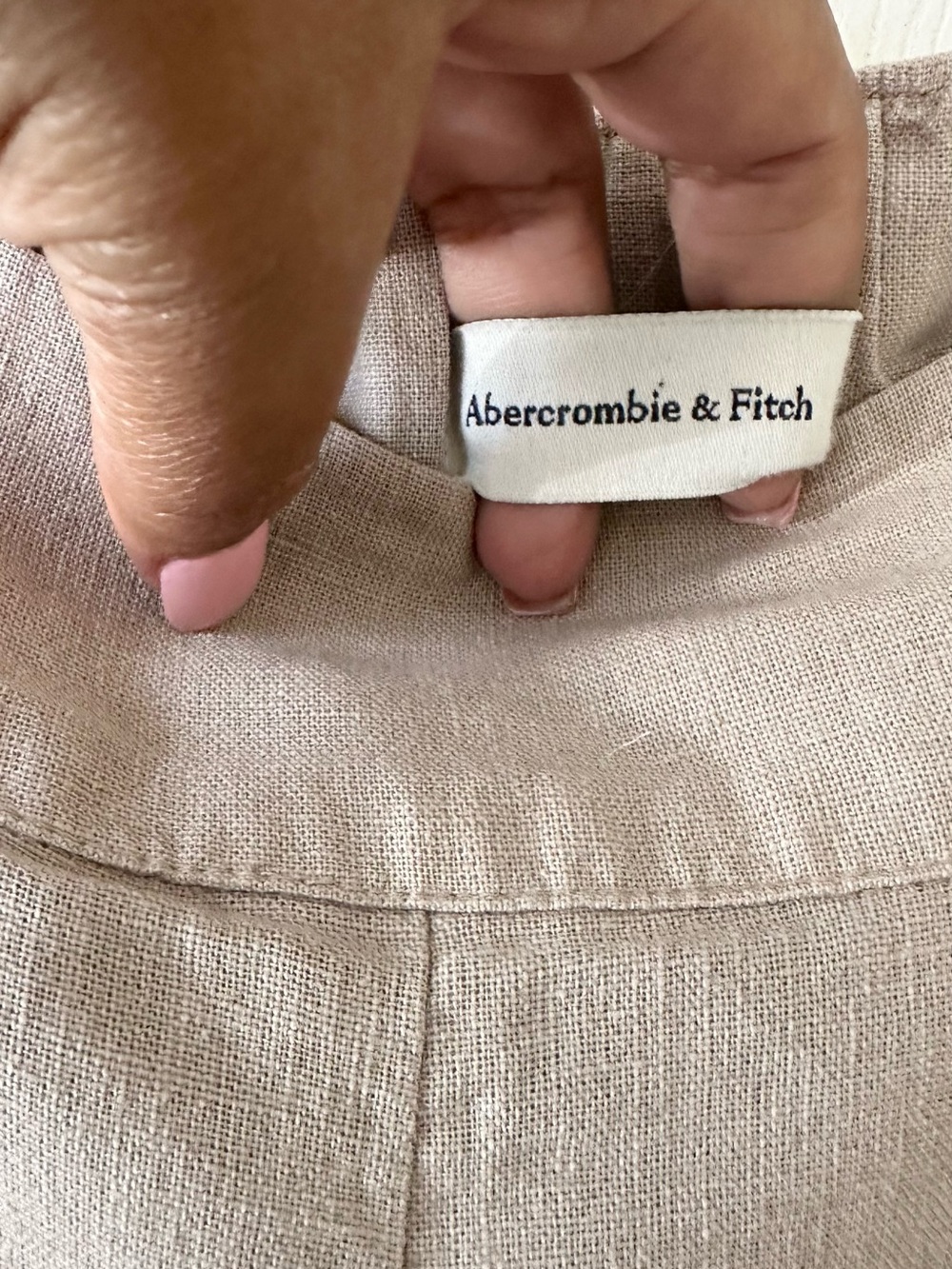 Abercrombie & Fitch Beige Wide Leg High-Rise Pants - Picture 6 of 8